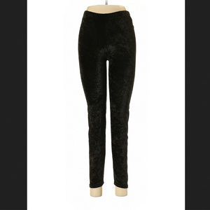 Boohoo Black Velour Velvet Leggings S-M